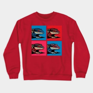 Red-Eyed Crocodile Skink Pop Art - Cool Lizard Crewneck Sweatshirt